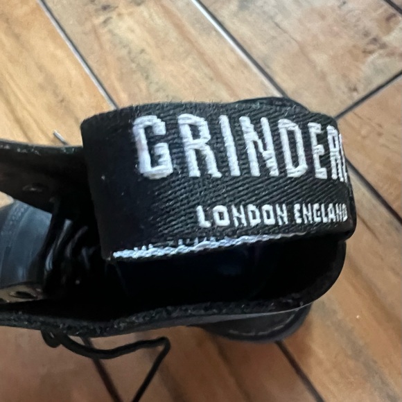 Grinders “Herald” Black Leather 14 Hole Steel Toe Boots Mens UK 5 US W 7… - Picture 10 of 16